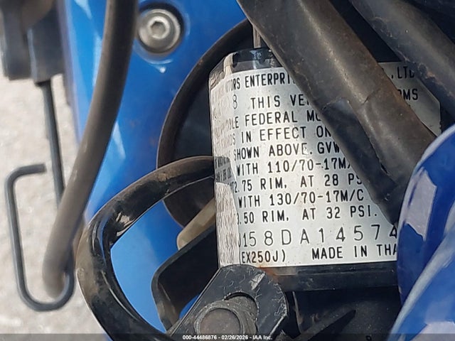 2008 Kawasaki Ex250 J მანქანა იყიდება აუქციონზე, vin: JKAEXMJ158DA14574, აუქციონის ნომერი: 44486876
