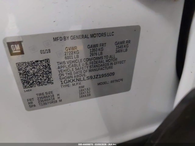 1GKKNLLS9JZ195509 GMC Acadia Sle-2