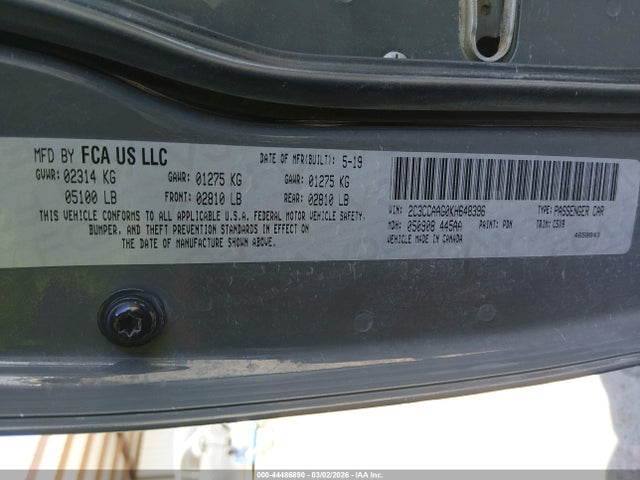 Aukcja sprzedaży 2019 Chrysler 300 Touring, vin: 2C3CCAAG0KH648396, numer aukcji: 44486890