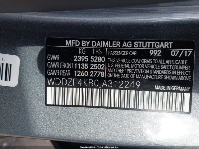 Продажа на аукционе авто 2018 Mercedes-benz E 300 4matic, vin: WDDZF4KB0JA312249, номер лота: 44486895