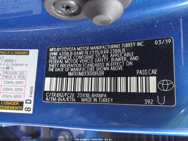 2019 TOYOTA C-HR NMTKHMBX5KR089209 Photo 8