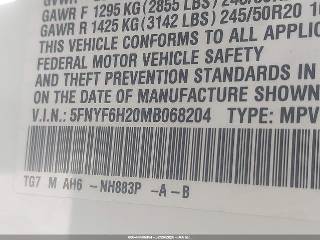 Honda Pilot Awd Special Edition 2021 5FNYF6H20MB068204 Image 9