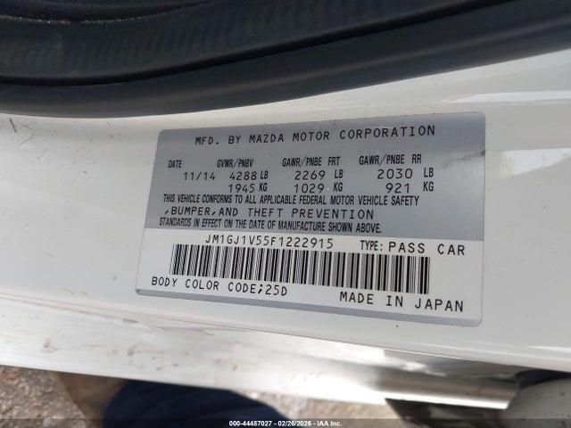 2015 MAZDA MAZDA6 JM1GJ1V55F1222915 Photo 8