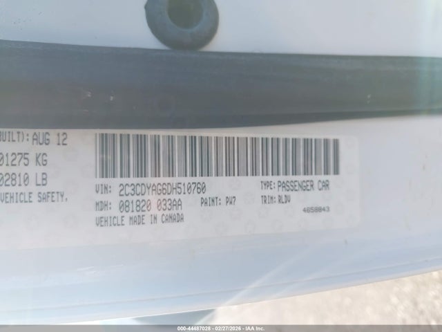 2013 DODGE CHALLENGER 2C3CDYAG6DH510760 Photo 8