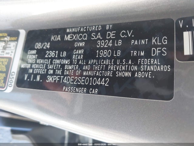KIA K4 Lxs 2025 3KPFT4DE2SE010442 Image 9