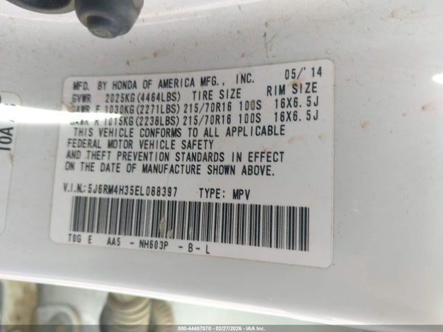 Honda CR-V LX 2014 5J6RM4H35EL088397 Image 9