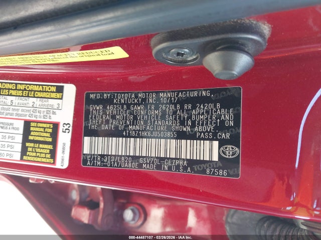 4T1BZ1HK6JU503855 Toyota Camry Xse V6