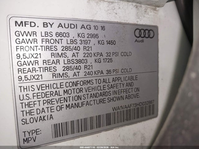 2017 AUDI Q7 WA1VAAF73HD032887 Photo 8