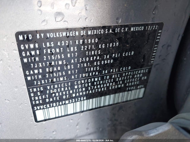 3VVCX7B24PM331284 Volkswagen Taos 1.5t S