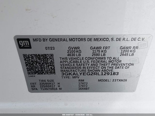 Aukcja sprzedaży 2024 Gmc Terrain Awd At4, vin: 3GKALYEG2RL129183, numer aukcji: 44487337
