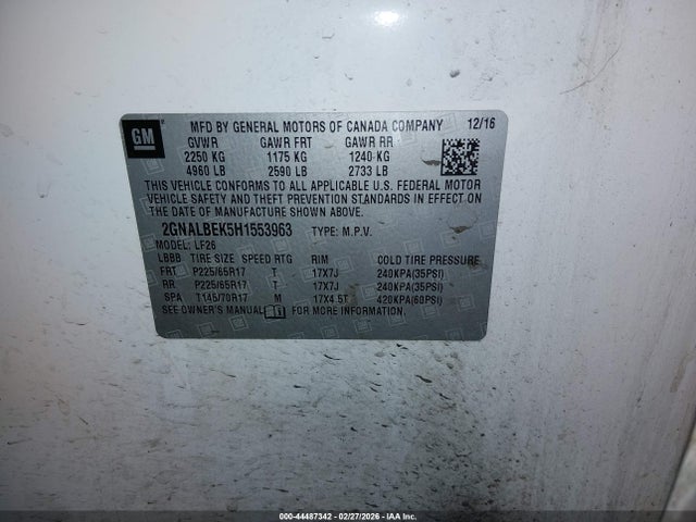 Chevrolet EQUINOX LS 2017 2GNALBEK5H1553963 Image 9