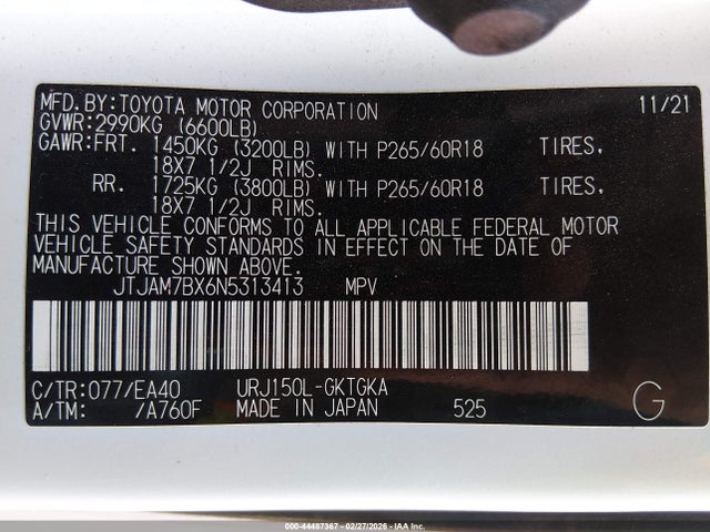 2022 LEXUS GX 460 JTJAM7BX6N5313413 Photo 8