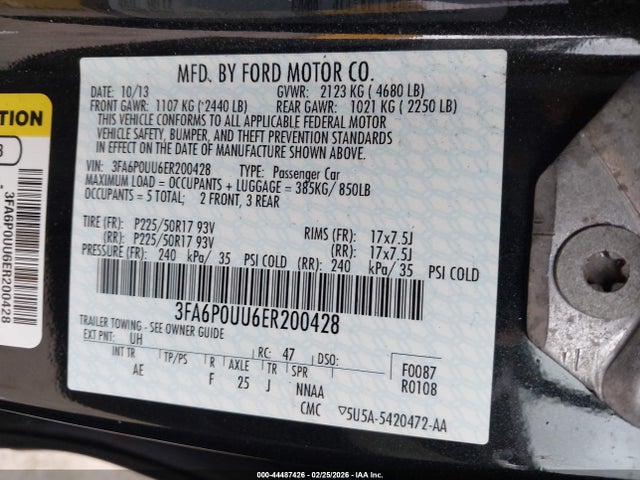 Ford Fusion Hybrid S 2014 3FA6P0UU6ER200428 Image 9