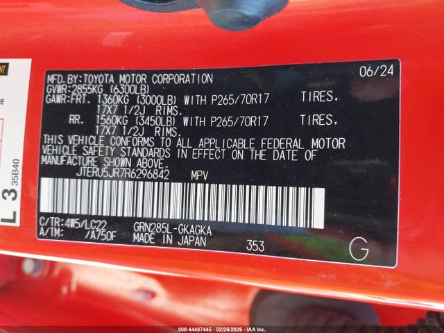 2024 TOYOTA 4RUNNER JTERU5JR7R6296842 Photo 8