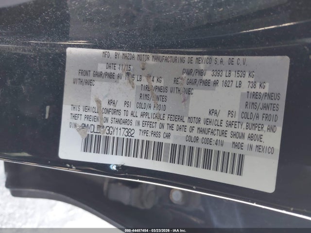 3MYDLBZV3GY117382 Scion IA