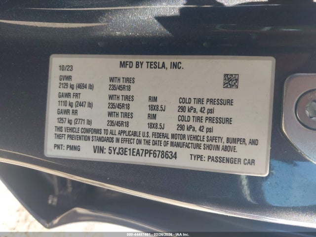 2023 TESLA MODEL 3 5YJ3E1EA7PF678634 Photo 8