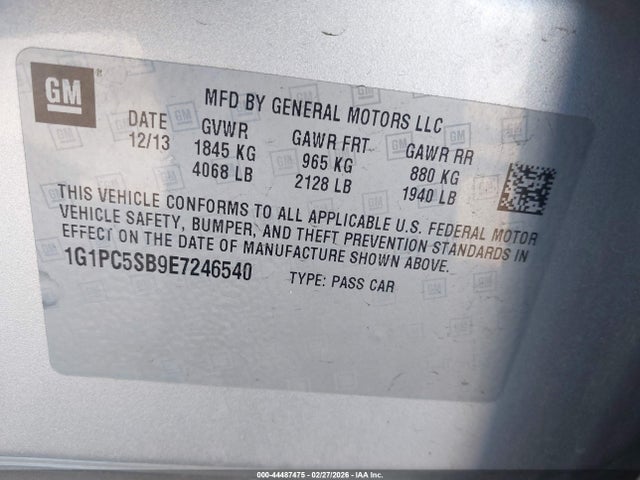Chevrolet Cruze 1lt Auto 2014 1G1PC5SB9E7246540 Image 9