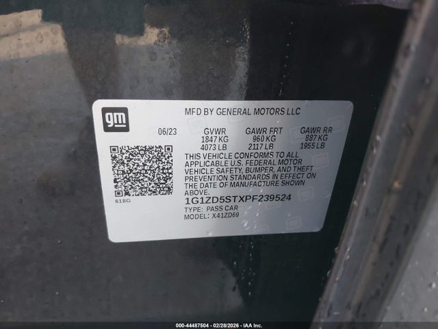 Продажа на аукционе авто 2023 Chevrolet Malibu Fwd 1lt, vin: 1G1ZD5STXPF239524, номер лота: 44487504