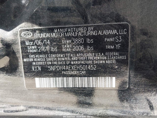 Hyundai ELANTRA SE 2014 5NPDH4AEXEH501452 Image 9