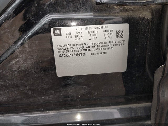 44487540 :رقم المزاد ، 1G6DA5EYXB0144929 vin ، 2011 Cadillac Cts Standard مزاد بيع