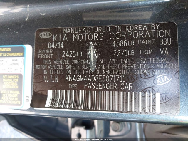 KIA Optima Hybrid Lx 2014 KNAGM4AD8E5071711 Image 9