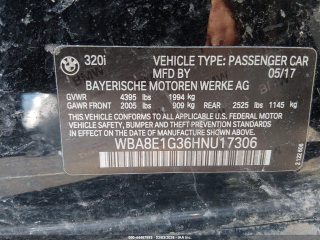 WBA8E1G36HNU17306 BMW 320i