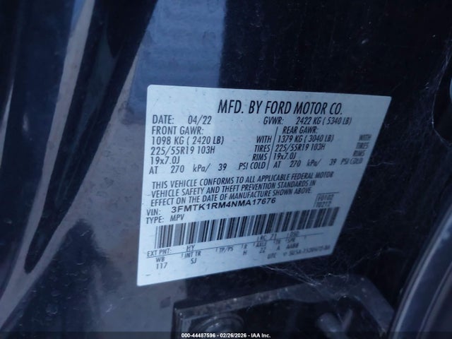 Ford Mustang Mach-e Select 2022 3FMTK1RM4NMA17676 Image 9