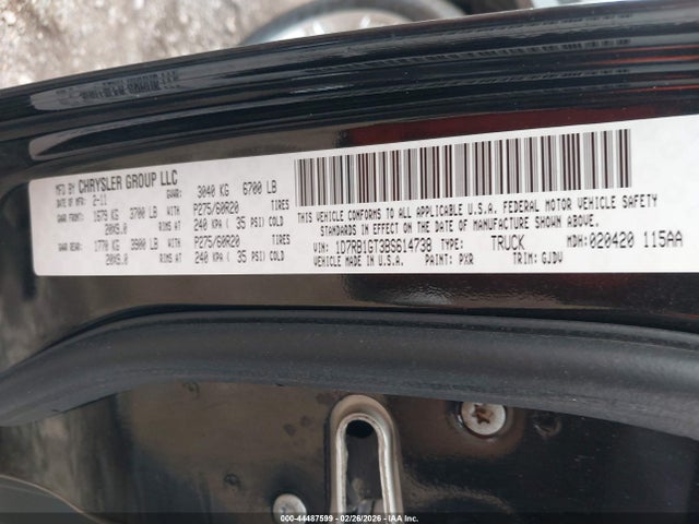 44487599 :رقم المزاد ، 1D7RB1GT3BS614738 vin ، 2011 Ram Ram 1500 Laramie مزاد بيع