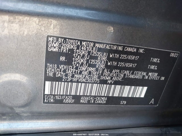 Toyota Rav4 Xle 2022 2T3P1RFV6NC303775 Image 9