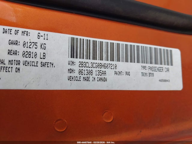 Aukcja sprzedaży 2011 Dodge Charger, vin: 2B3CL3CG0BH607210, numer aukcji: 44487648
