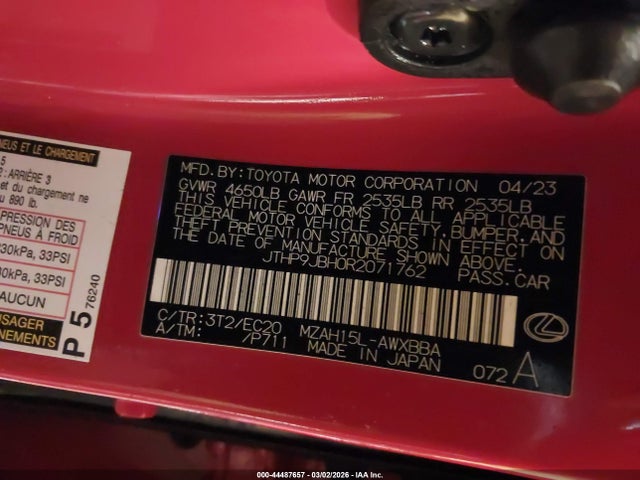 Продажа на аукционе авто 2024 Lexus Ux 250h Premium, vin: JTHP9JBH0R2071762, номер лота: 44487657