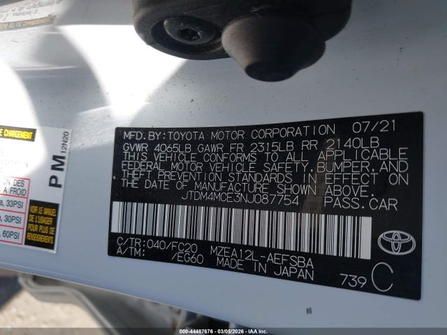 JTDM4MCE3NJ087754 Toyota Corolla Se 6mt