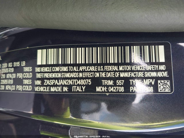 ZASPAJAN2N7D48075 Alfa Romeo Stelvio Sprint Rwd