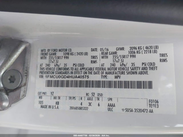 Ford ESCAPE SE 2017 1FMCU0GD4HUA40575 Image 9
