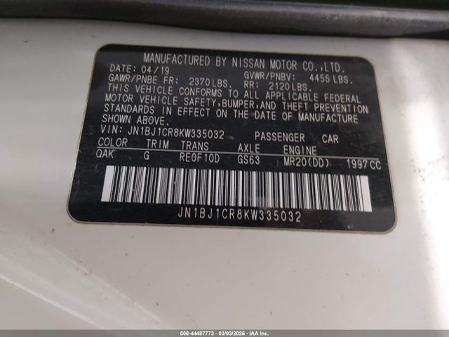 JN1BJ1CR8KW335032 Nissan Rogue Sport S