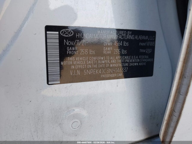 5NPEK4JC3NH146337 Hyundai Sonata N Line Night Edition