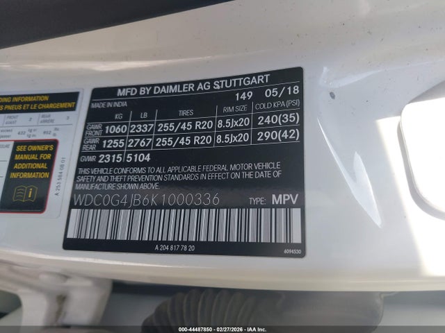 WDC0G4JB6K1000336 Mercedes-Benz GLC 300