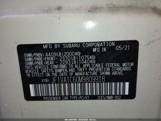 2021 SUBARU WRX JF1VA1C60M9809918 Photo 8