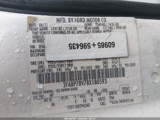 2011 FORD CROWN VICTORIA 2FABP7BV7BX180593 Photo 8