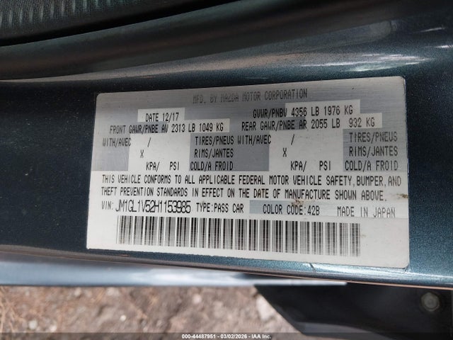 Продажа на аукционе авто 2017 Mazda Mazda6 Touring, vin: JM1GL1V52H1153985, номер лота: 44487951