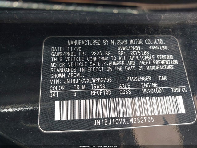 Продаж на аукціоні авто 2020 Nissan Rogue Sport S Fwd Xtronic Cvt, vin: JN1BJ1CVXLW282705, номер лоту: 44488010