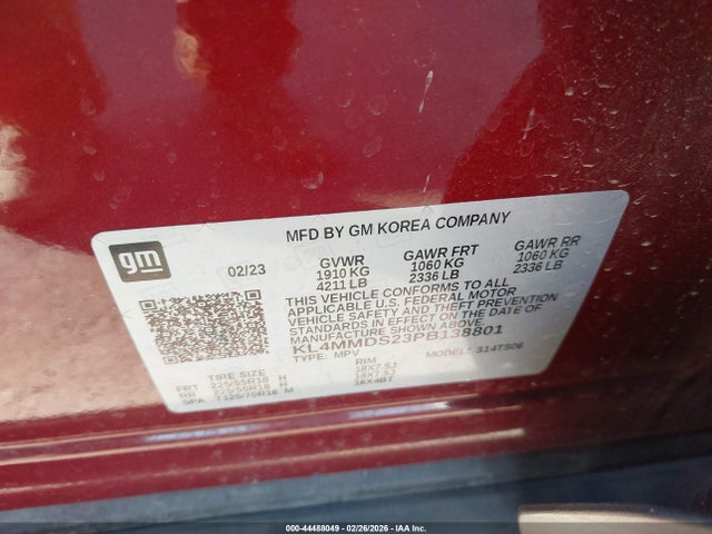 Aukcja sprzedaży 2023 Buick Encore Gx Select Fwd, vin: KL4MMDS23PB138801, numer aukcji: 44488049