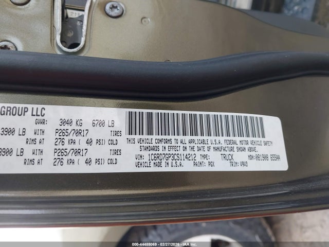 Продажа на аукционе авто 2012 Ram 1500 Slt, vin: 1C6RD7GP3CS114212, номер лота: 44488069