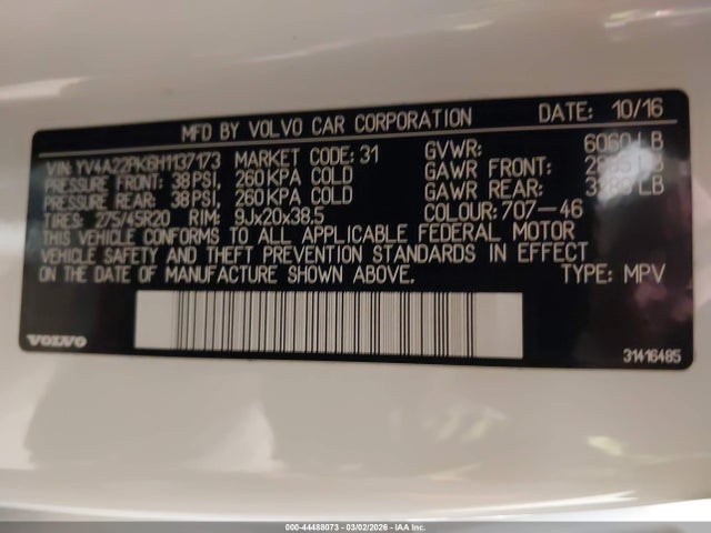 2017 VOLVO XC90 YV4A22PK6H1137173 Photo 8