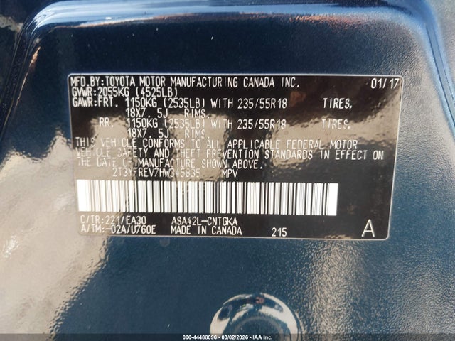 Toyota Rav4 Limited 2017 2T3YFREV7HW345835 Image 9