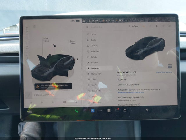 2025 Tesla Model 3 Long Range Rear-wheel Drive/standard Rear-wheel Drive მანქანა იყიდება აუქციონზე, vin: 5YJ3E1EA9SF040880, აუქციონის ნომერი: 44488139