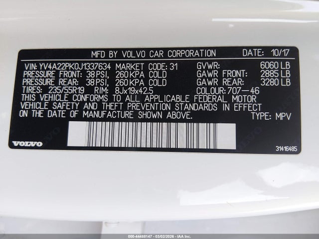 YV4A22PK0J1337634 Volvo Xc90 T6 Momentum