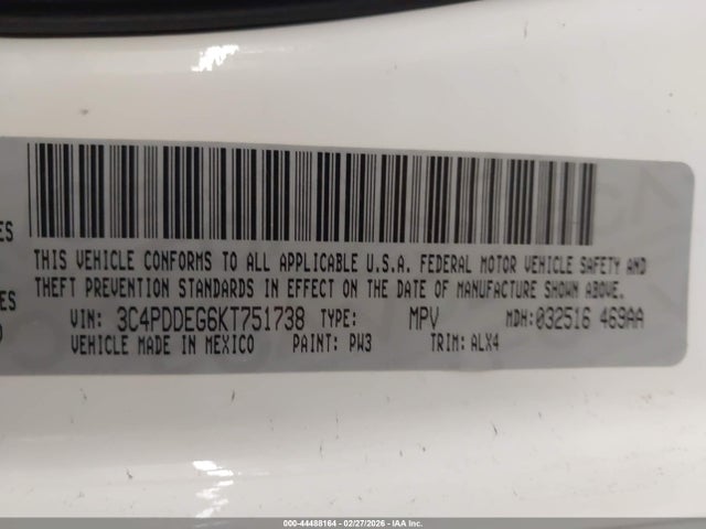 2019 DODGE JOURNEY 3C4PDDEG6KT751738 Photo 8