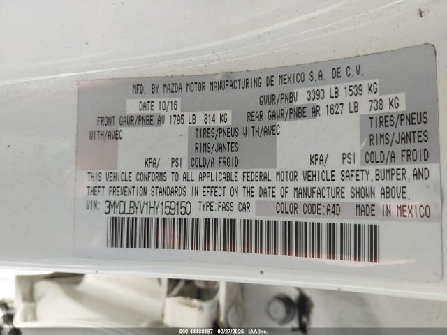 3MYDLBYV1HY159150 Toyota YARIS IA