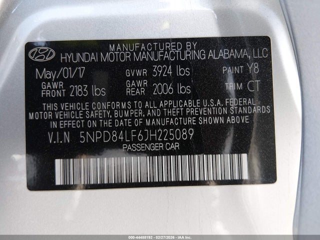 Hyundai ELANTRA SEL 2018 5NPD84LF6JH225089 Image 9